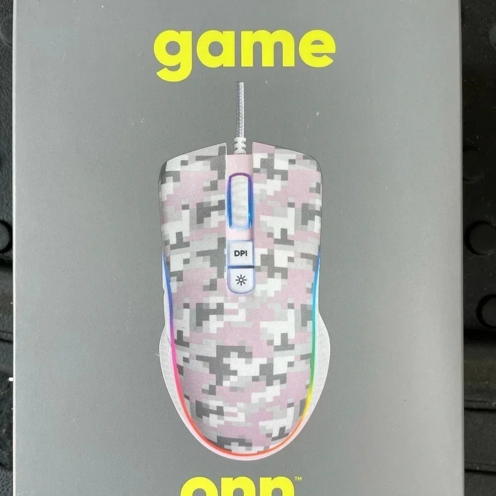 NEW Gaming PC Mouse by Onn--Pink/Grey/White and Blue/Grey/White Camo